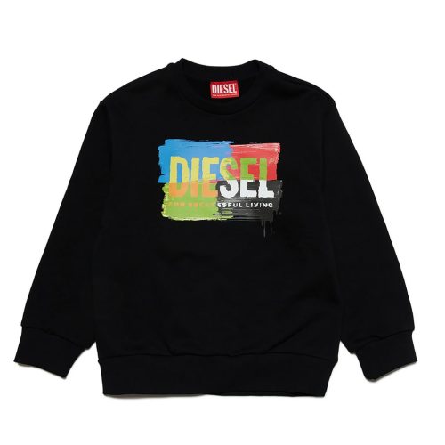 DIESEL • Felpa nera girocollo