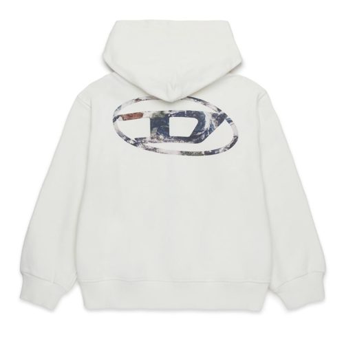 DIESEL • Felpa con cappuccio e logo Oval D Planet Camouflage
