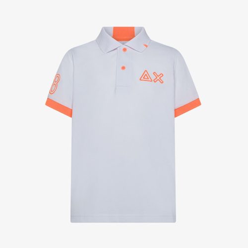 SUN68 • Polo con logo e profili fluo