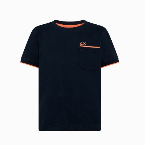 SUN68 • T-shirt in piquet profili a contrasto