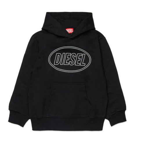 DIESEL • Felpa nera con cappuccio