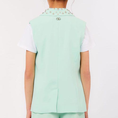 LIU-JO • Gilet smanicato con borchie applicate