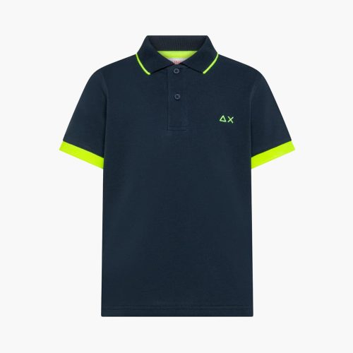 SUN68 • Polo con profili fluo